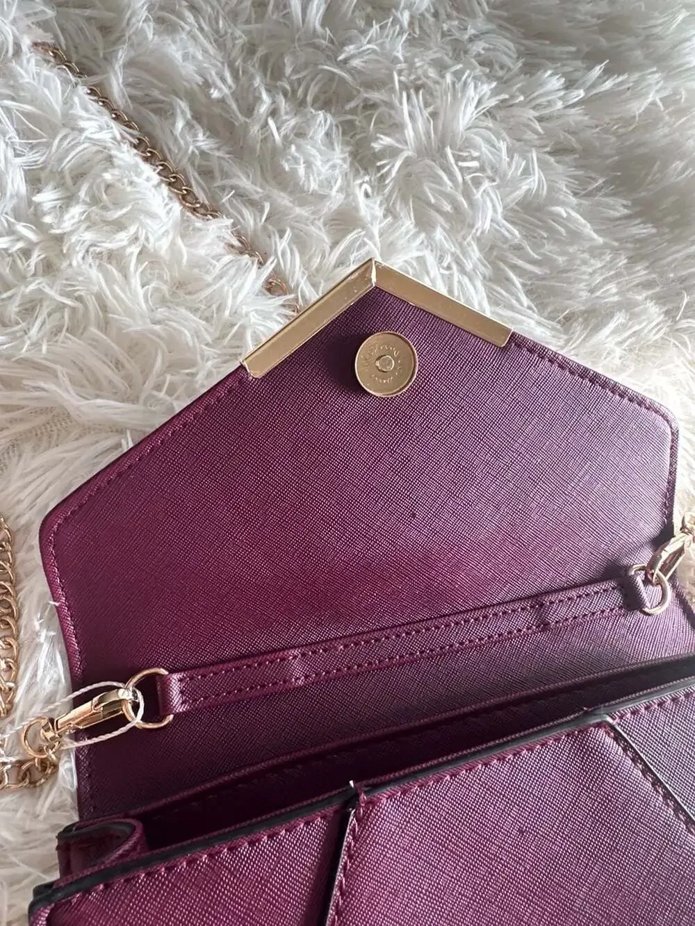 KKXIU Women's Faux Leather Envelope Clutch Crossbody Bag in Burgundy